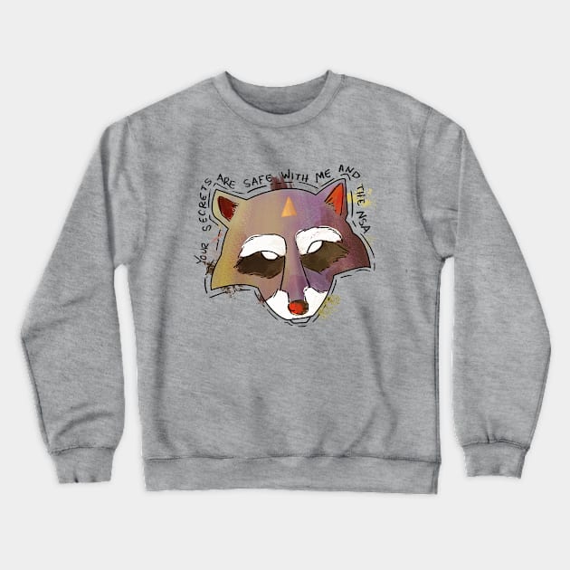 NSA Raccoon Crewneck Sweatshirt by 📼Creepe💀Paper🕶️